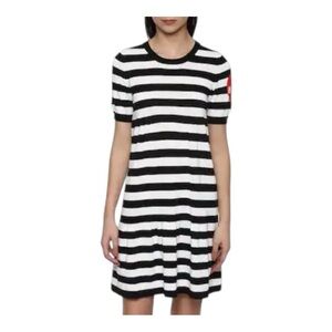 Love Moschino Black White Stripe Knit Mini Dress Size S